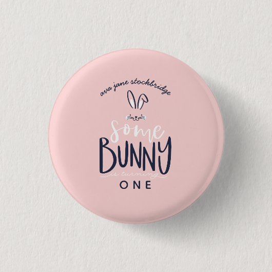 Een of andere bunny happy birthday party Button (Voorkant)