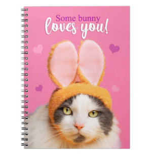 Een of andere Bunny houdt van je grappige kat in B Notitieboek