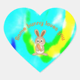 Een of andere bunny houdt van je paaskonijntje hart sticker
