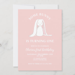 Een of andere Bunny is een roze eerste uitnodiging
