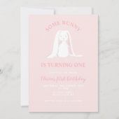 Een of andere Bunny is een roze eerste uitnodiging (Voorkant)