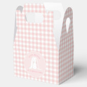 Een of andere Bunny is een roze Gingham Birthday Bedankdoosjes (Geopend)