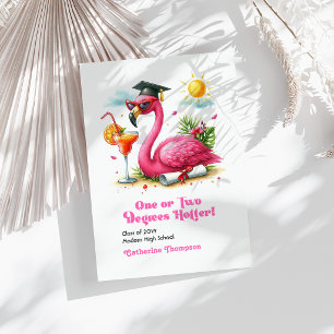 Een of Twee Graden Hete Flamingo Afstuderen Aankondiging