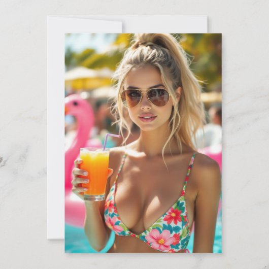 Een of twee graden warmer flamingo Afstuderen Bedankkaart (Achterkant)