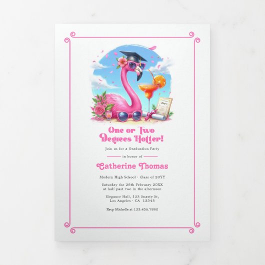 Een of twee graden warmer tropisch Afstudeerder pa Drieluik Uitnodiging (Cover)