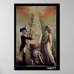 Een officier van de nationale garde die een eed af poster