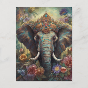 Een olifant in een kroon briefkaart
