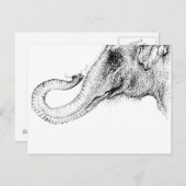 Een olifant is trouw 100% briefkaart (Voorkant / Achterkant)