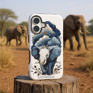 Een olifant loopt onder de bomen iPhone 16 hoesje