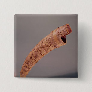 Een olifant uit de Treasure of St. Sernin Vierkante Button 5,1 Cm