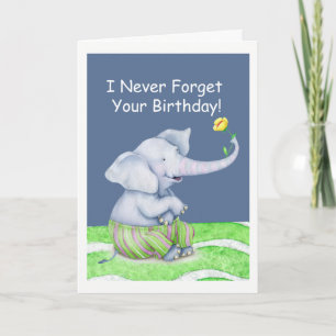 Een olifant vergeet je verjaardag nooit kaart