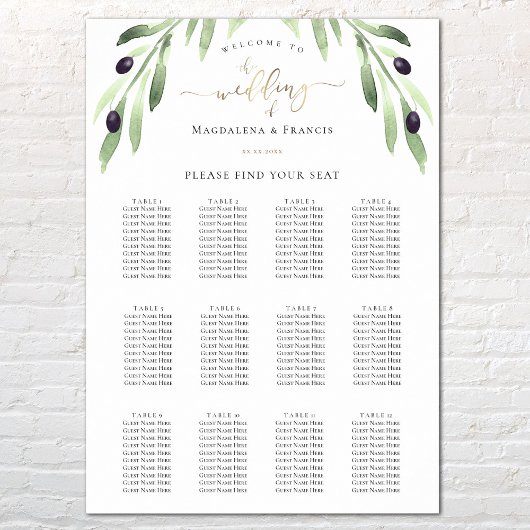 een olijftak voor de bruiloft poster