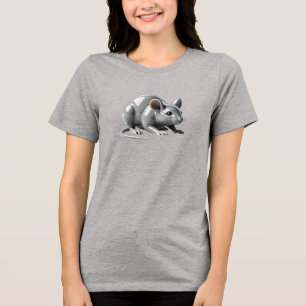 Een onbeweegbare muis voor een mogelijke dreiging. Tri-Blend shirt