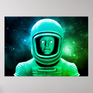 Een ongemakkelijke groene alien van de groene melk poster