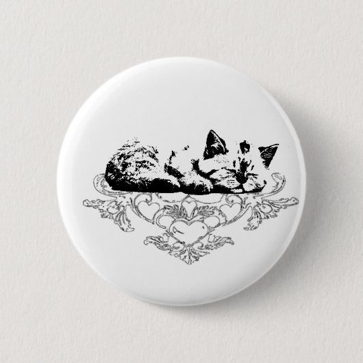 Een ongewoon icoon met een kat ronde button 5,7 cm (Voorkant)