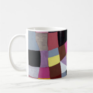 Een onregelmatig schilderij van het raster, met vi koffiemok