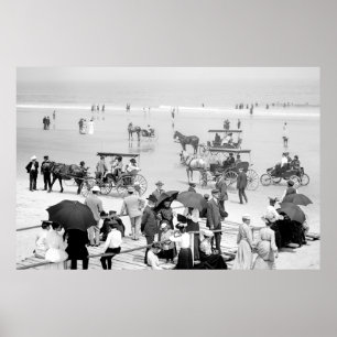 Een ontspannen dag in Daytona Beach, Florida 1904 Poster