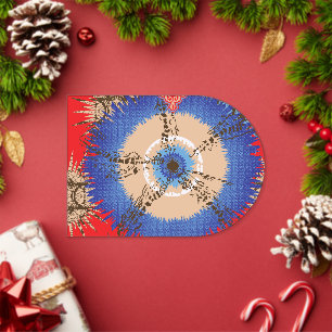 een ontwerp met een rode achtergrond en een blauwe acryl uitnodigingen