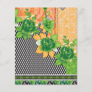 Een ontwerp van een groene en gele muur opknoping flyer