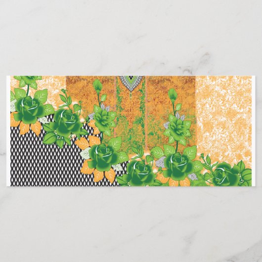 een ontwerp van een groene en gele wandversiering menu (Voorkant)