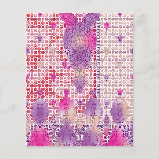 Een ontwerp van een paarse achtergrond met stippen flyer (Voorkant)