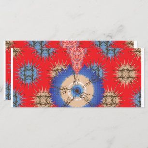 Een ontwerp van een rode achtergrond met een blauw menu