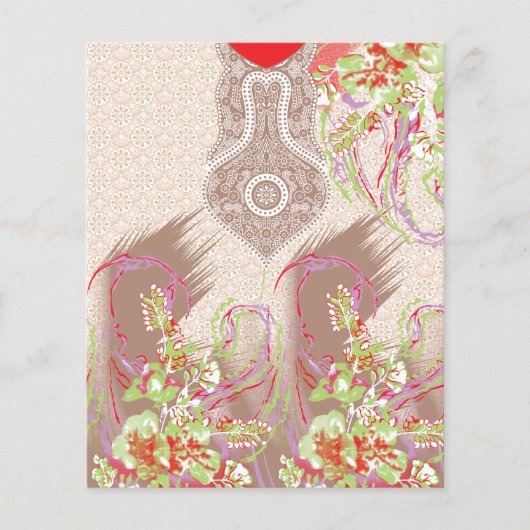 Een ontwerp van een rode vaas met bloemen erop flyer (Voorkant)