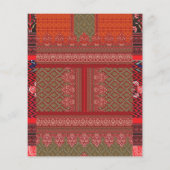 Een ontwerp van een rood en beige patroon flyer (Achterkant)