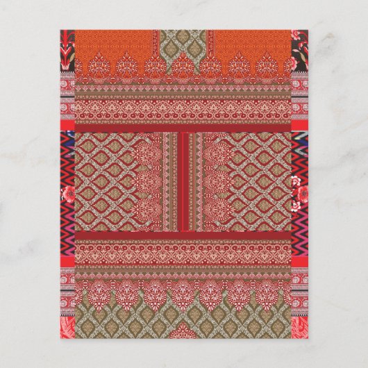 Een ontwerp van een rood en beige patroon flyer (Voorkant)