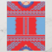 Een ontwerp van een rood en blauw patroon (Achterkant)