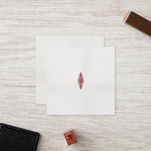 Een ontwerp van een rood en wit patroon klantenkaartje