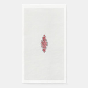 Een ontwerp van een rood en wit patroon servet