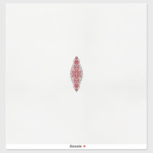 Een ontwerp van een rood en wit patroon sticker