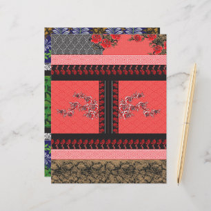 Een ontwerp van een rood en zwart behang