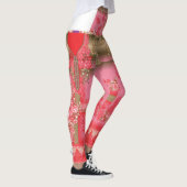Een ontwerp van een roze en gouden achtergrond met leggings (Rechts)