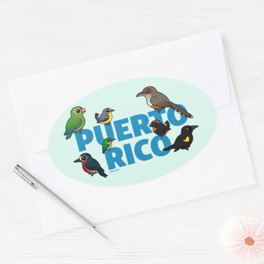 Een onvergetelijke prestatie van Puerto Rico. Ende Ovale Sticker (Envelop)