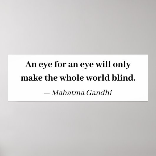 Een oog maakt de hele wereld blind poster (Voorkant)