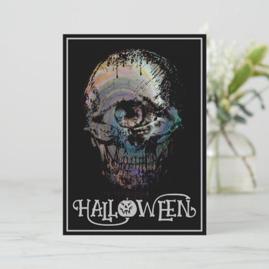 EEN OOG SCHEDEL DOOD HALLOWEEN KOSTUUM PARTY KAART (Staand voorkant)