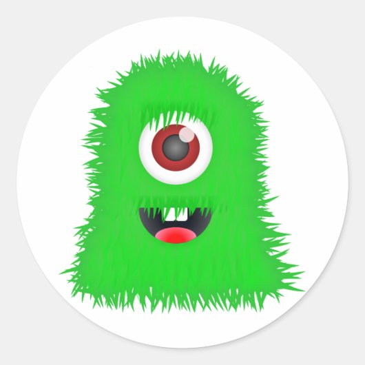 Eén ooggroen monster ronde sticker (Voorkant)