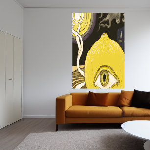 Eén oogige Lemongezicht   AI Art Poster