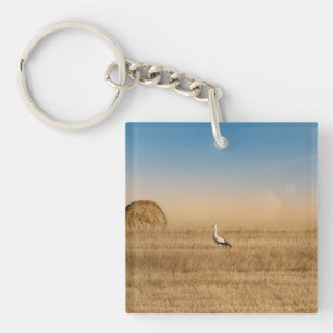 Een ooievaar  sleutelhanger