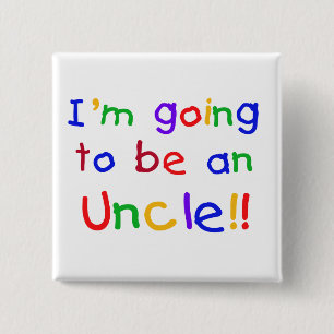 Een oomkleurige tekst vierkante button 5,1 cm