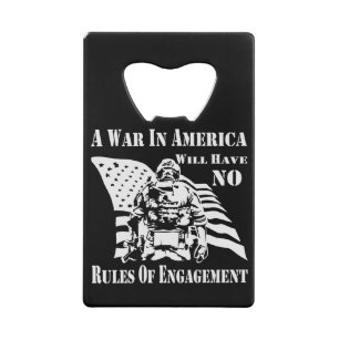 Een oorlog in Amerika zal geen regels voor Verlovi Kredietkaart Flessenopener