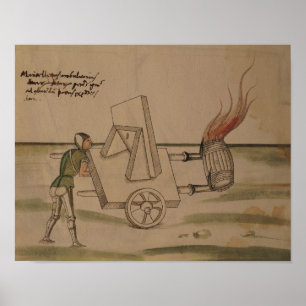 Een oorlogsmachine, illustratie van 'De Machinis' Poster