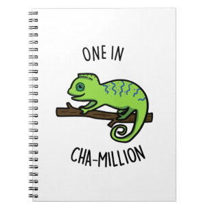 Eén op Cha-Miljoen Grappige Kameleon Woordgrap Notitieboek