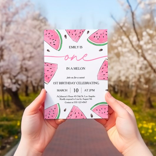 Eén op de eerste dag van de geboorte Watermelon Kaart