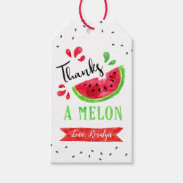 Een op de eerste dag van de Melon bedankt Cadeaulabel