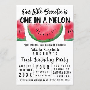 Eén op de Melon Waterverf Watermelon 1 op de geboo Kaart