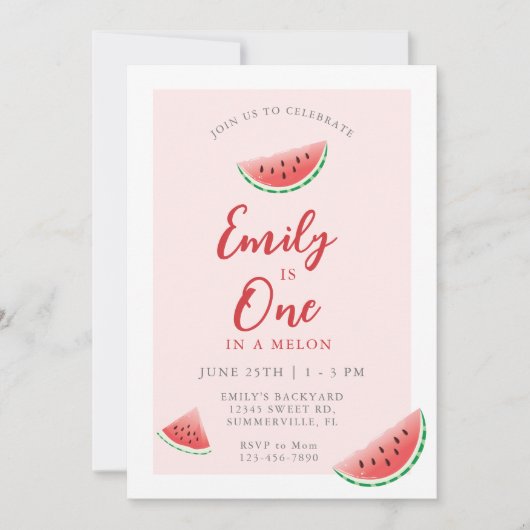 Eén op één dag in een meloenswatermeloen kaart (Voorkant)