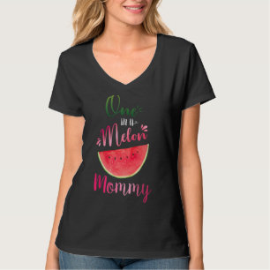 Een op een meloen mam met een watercitonenzomersta t-shirt